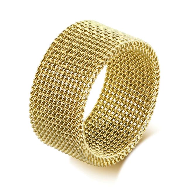 Anel Malha de Aço Maleável Banhado a Ouro 18k ANEL 111 Blueen Store