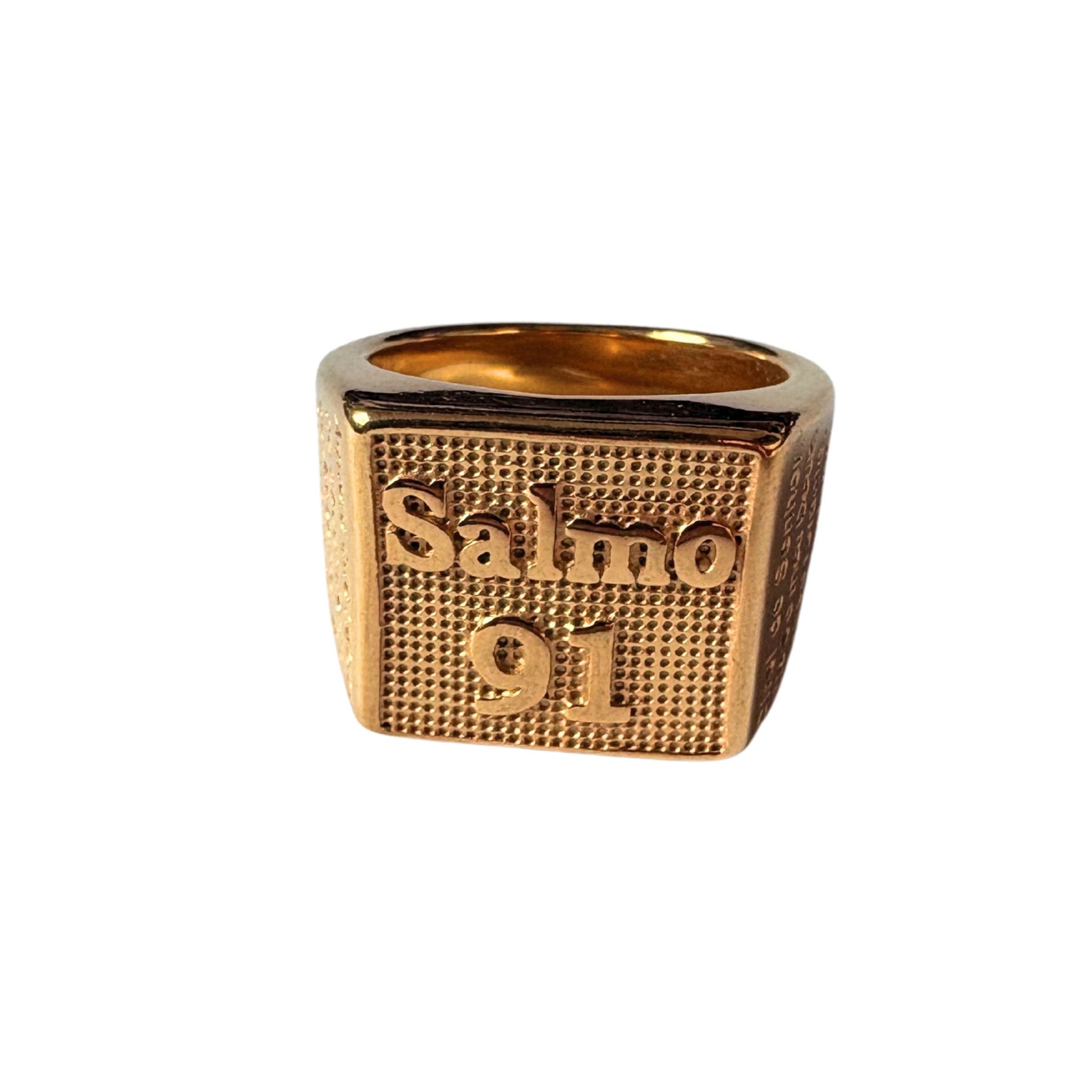 Anel Salmo 91 Banhado a Ouro 18k ANEL 5 Blueen Store