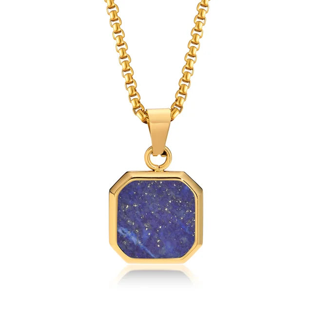 Colar Lápis Lazuli Banhado Ouro 18k COLAR 82 Blueen Store