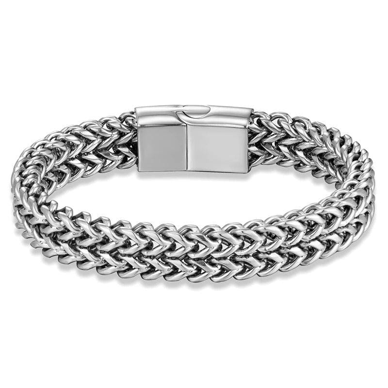 Pulseira de Corrente Dupla - Prateada PULSEIRA 63 Blueen Store
