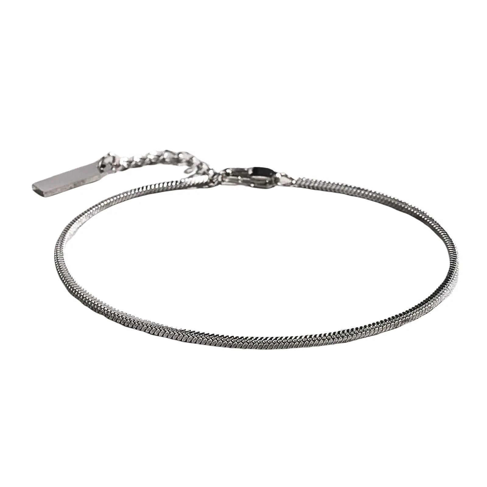 Pulseira Rabo de Rato Aço Prata PULSEIRA 118 Blueen Store 21cm