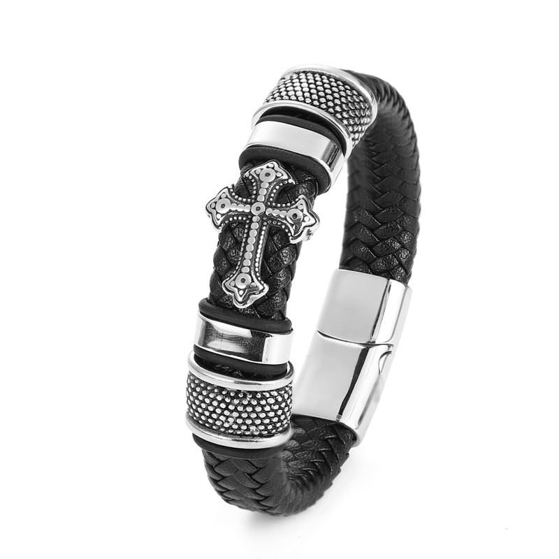 Pulseira Cross 0 Blueen Store Preto 19cm