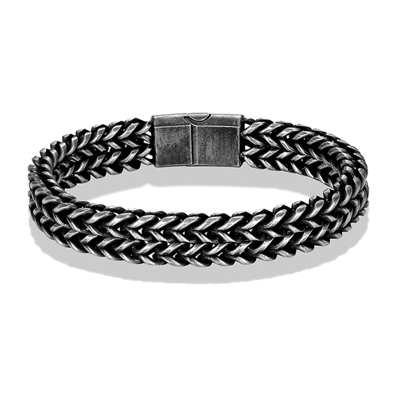 Pulseira de Corrente Dupla - Vintage 0 Blueen Store 19cm