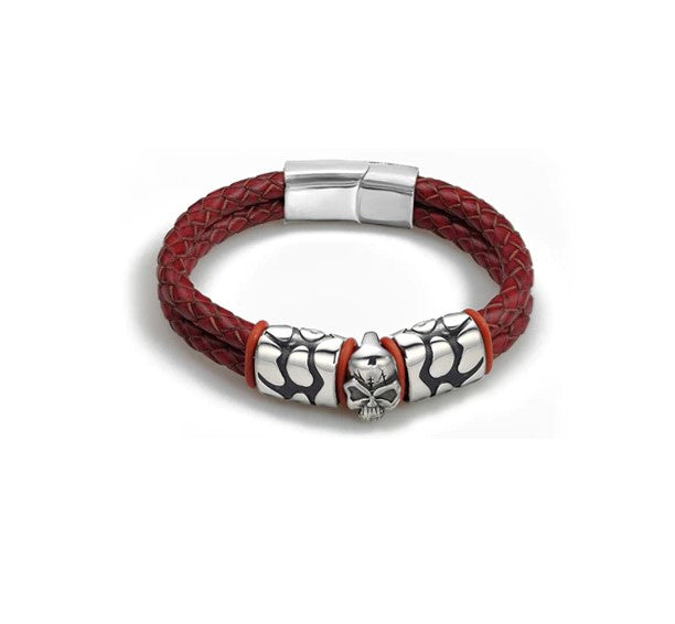 Pulseira Iron Skull 0 Blueen Store Vermelho 19cm
