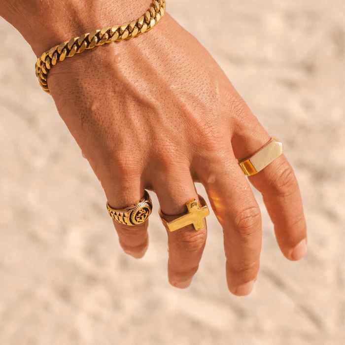 Anel Bullet Banhado a Ouro 18k ANEL 98 Blueen Store 