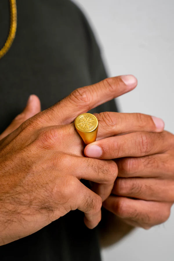 Anel Bússola Banhado a Ouro 18k ANEL 11 Blueen Store 