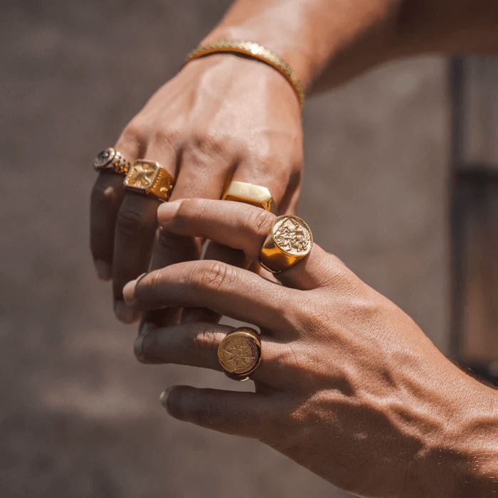 Anel Bússola Banhado a Ouro 18k ANEL 11 Blueen Store 