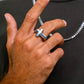 Anel Crucifixo de Aço Prata ANEL 107 Blueen Store 