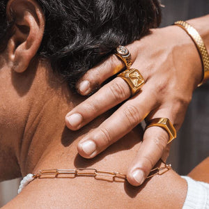 Anel Eagle Banhado a Ouro 18k ANEL 93 Blueen Store 