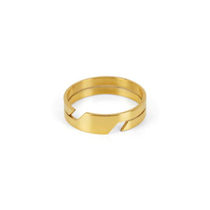 Anel Geometric Banhado a Ouro 18k ANEL 117 Blueen Store 14/15 