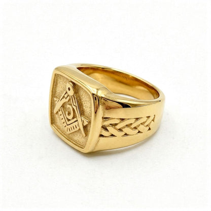 Anel Maçonaria Banhado Ouro 18k ANEL 6 Blueen Store 