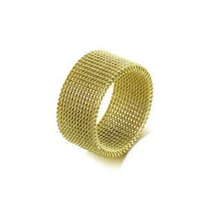 Anel Malha de Aço Maleável Banhado a Ouro 18k ANEL 111 Blueen Store 