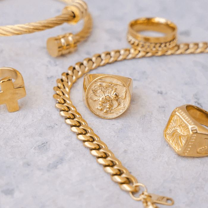 Anel Medalha São Jorge Banhado a Ouro 18k ANEL 91 Blueen Store 