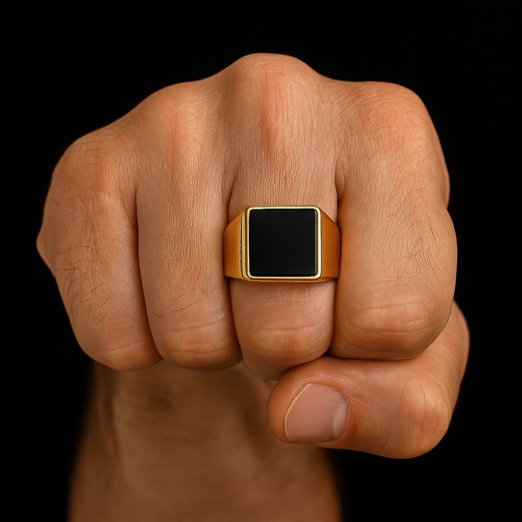 Anel Quadri Banhado a Ouro 18k ANEL 53 Blueen Store 