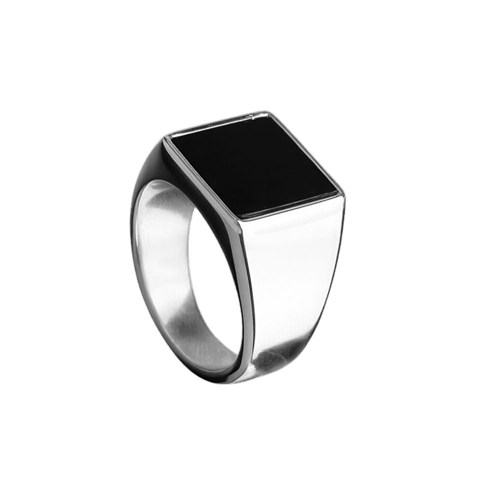 Anel Quadri de Aço Prata ANEL 54 Blueen Store 