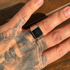 Anel Quadri de Aço Prata ANEL 54 Blueen Store 