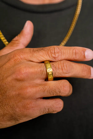 Anel Romano Banhado a Ouro 18k ANEL 55 Blueen Store 