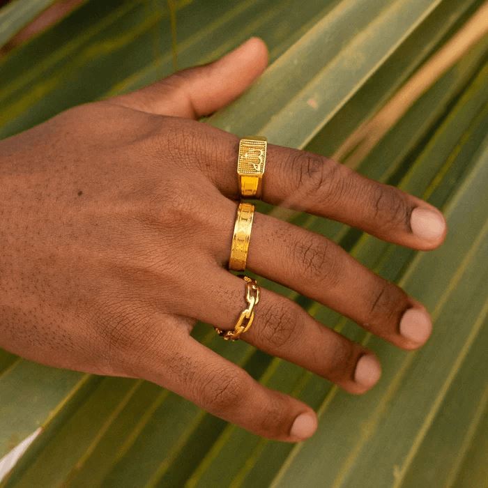 Anel Romano Banhado a Ouro 18k ANEL 55 Blueen Store 