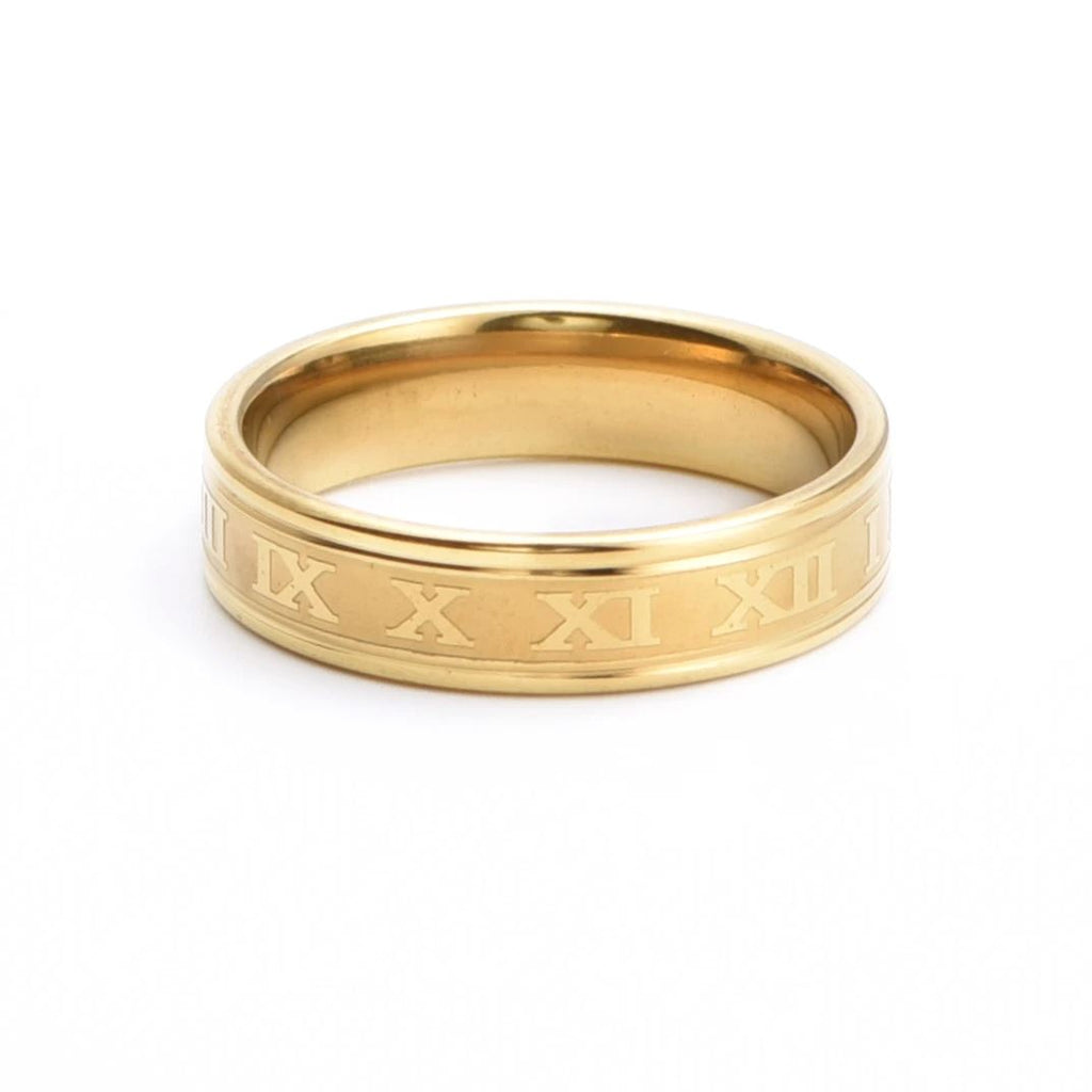 Anel Romano Banhado a Ouro 18k ANEL 55 Blueen Store 