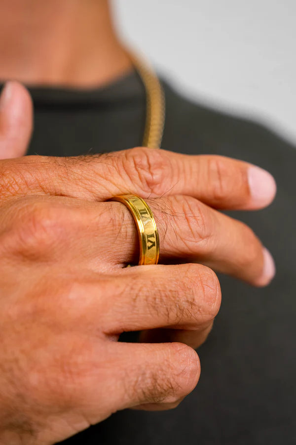 Anel Romano Banhado a Ouro 18k ANEL 55 Blueen Store 