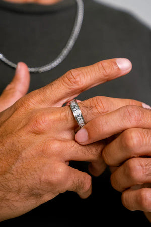 Anel Romano de Aço Prata ANEL 113 Blueen Store 