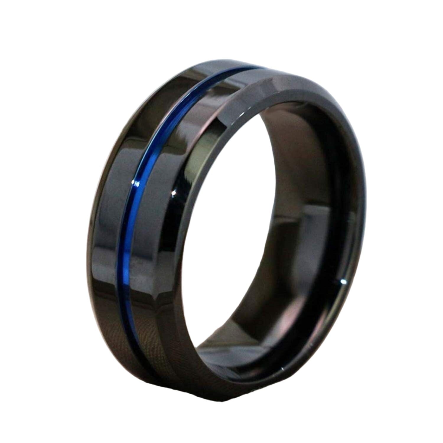 Anel Round Black - Blue Line ANEL 57 Blueen Store 