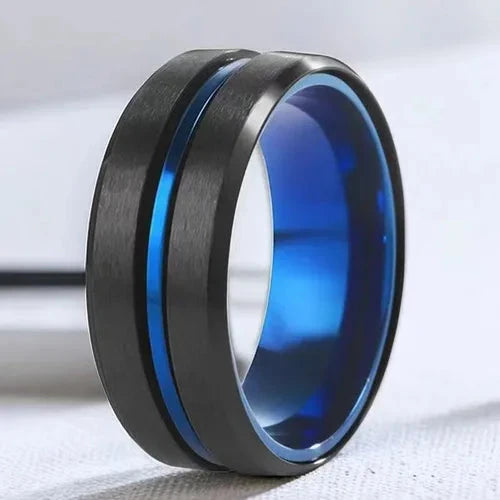 Anel Round Black - Blue Line ANEL 57 Blueen Store 