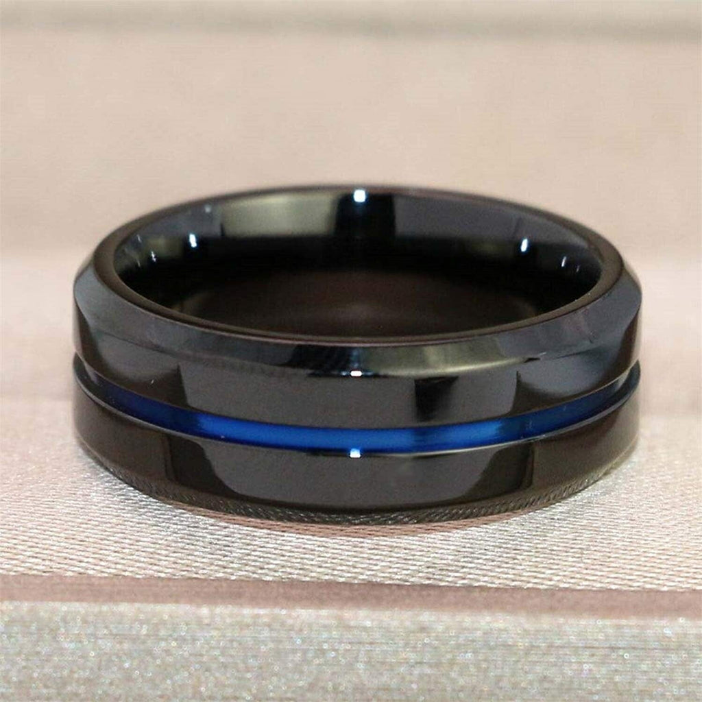 Anel Round Black - Blue Line ANEL 57 Blueen Store 