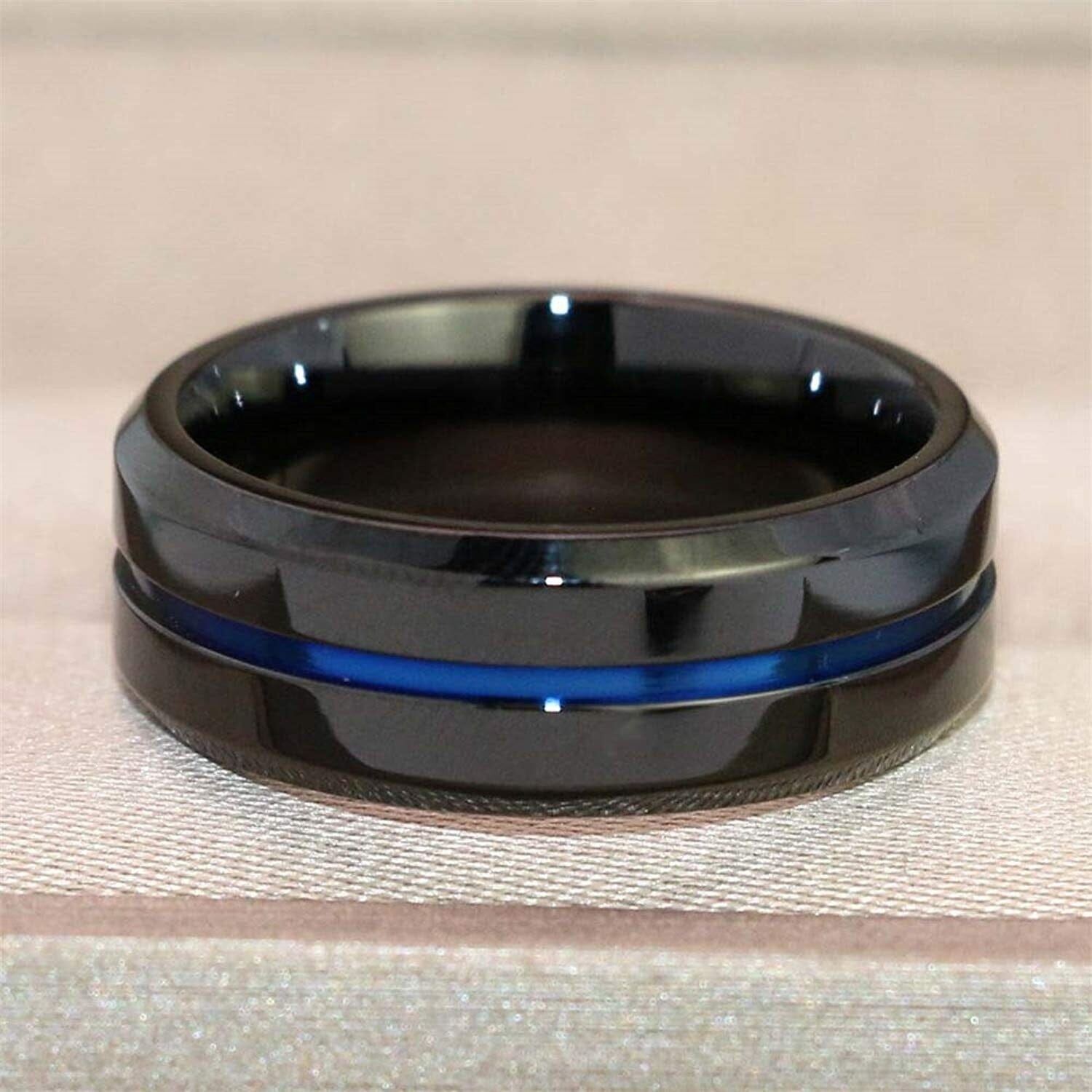 Anel Round Black - Blue Line ANEL 57 Blueen Store 