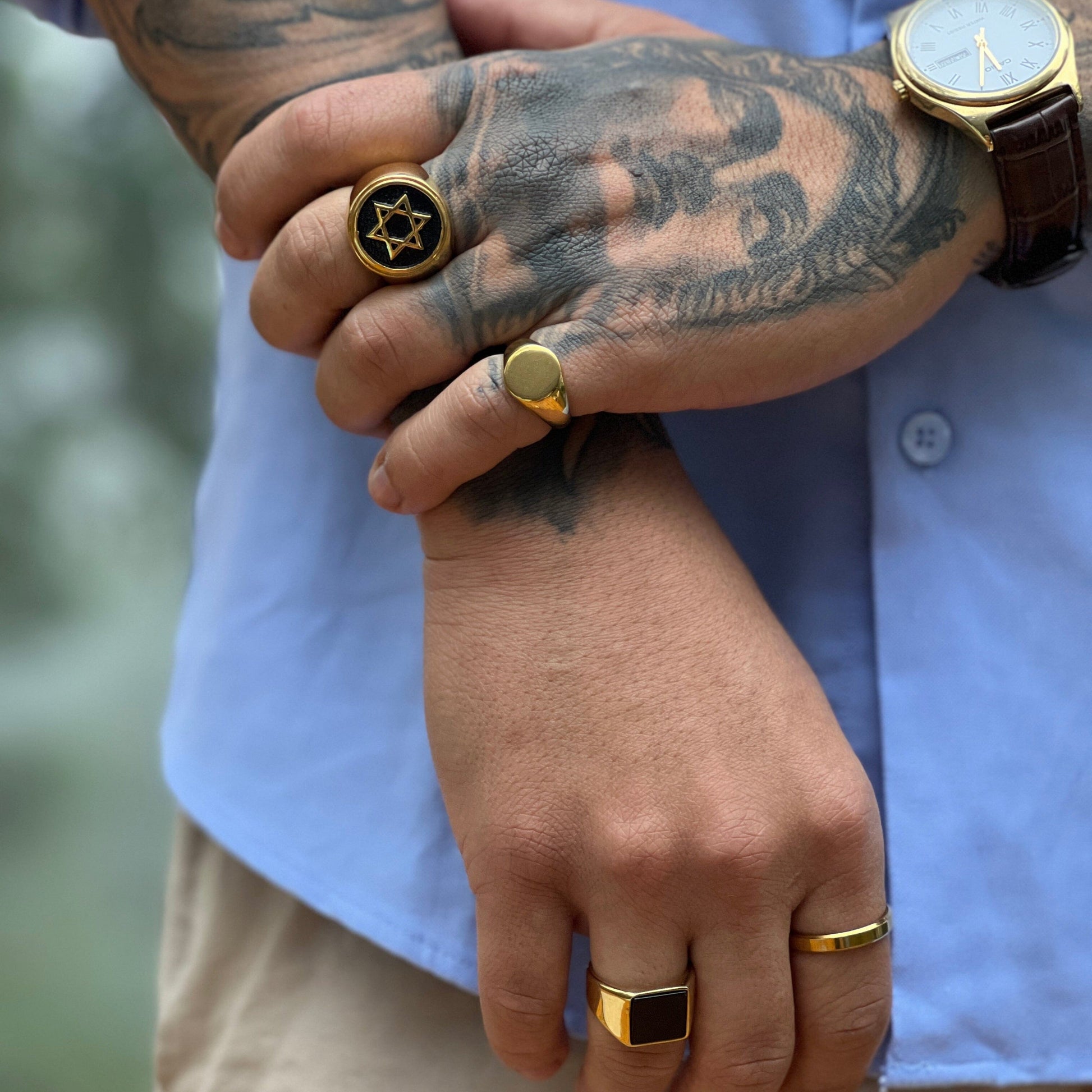 Anel Rounder Gold Banhado a Ouro 18k ANEL 64 Blueen Store 
