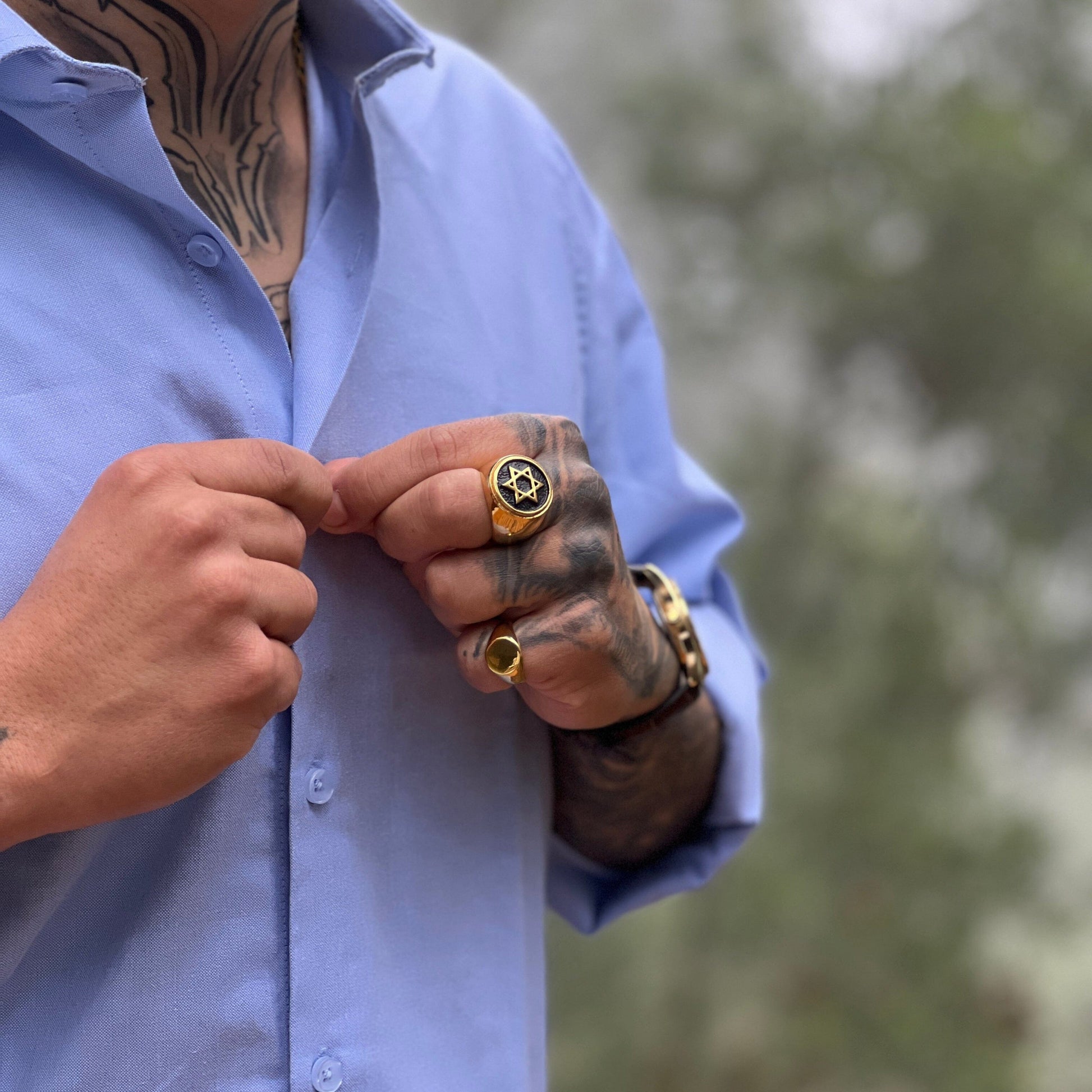 Anel Rounder Gold Banhado a Ouro 18k ANEL 64 Blueen Store 