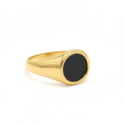 Anel Rounder Ônix Banhado a Ouro 18k ANEL 61 Blueen Store 