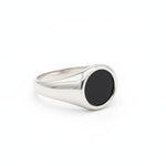 Anel Rounder Ônix de Aço Prata ANEL 62 Blueen Store 