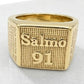 Anel Salmo 91 Banhado a Ouro 18k ANEL 5 Blueen Store 