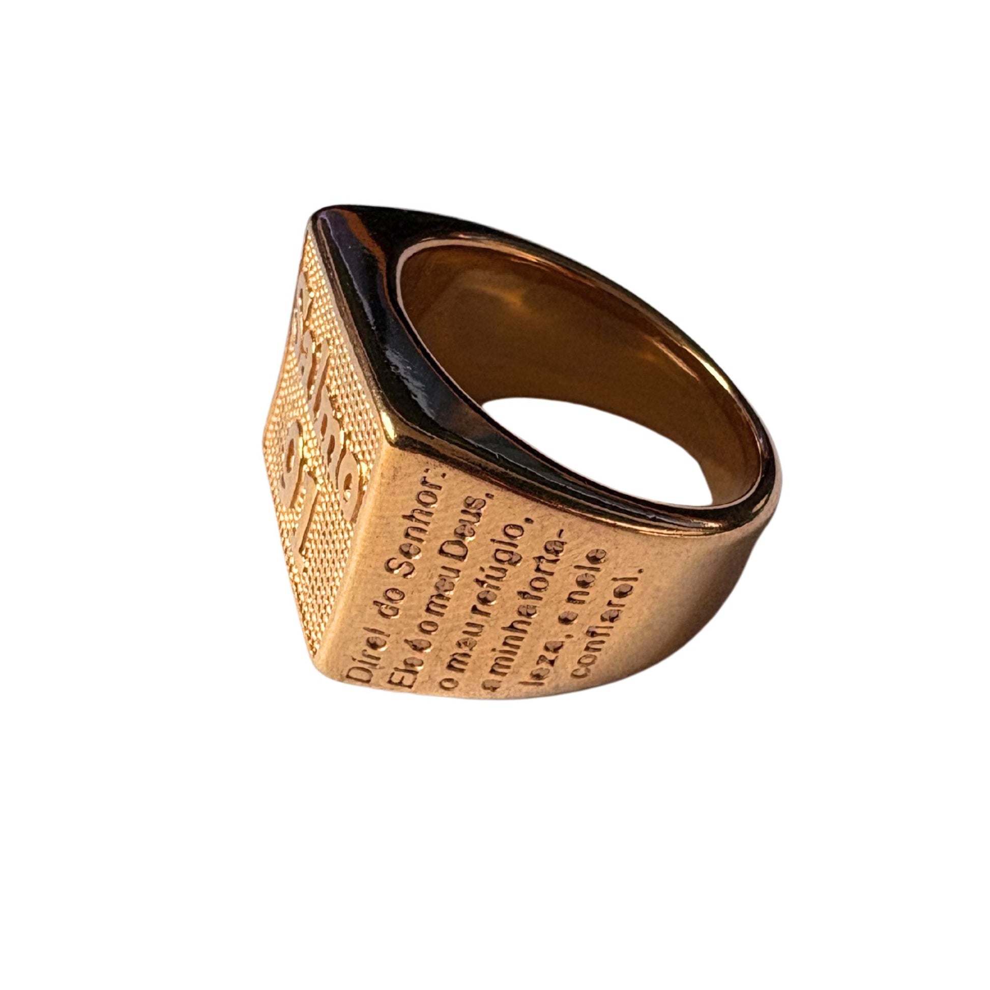 Anel Salmo 91 Banhado a Ouro 18k ANEL 5 Blueen Store 