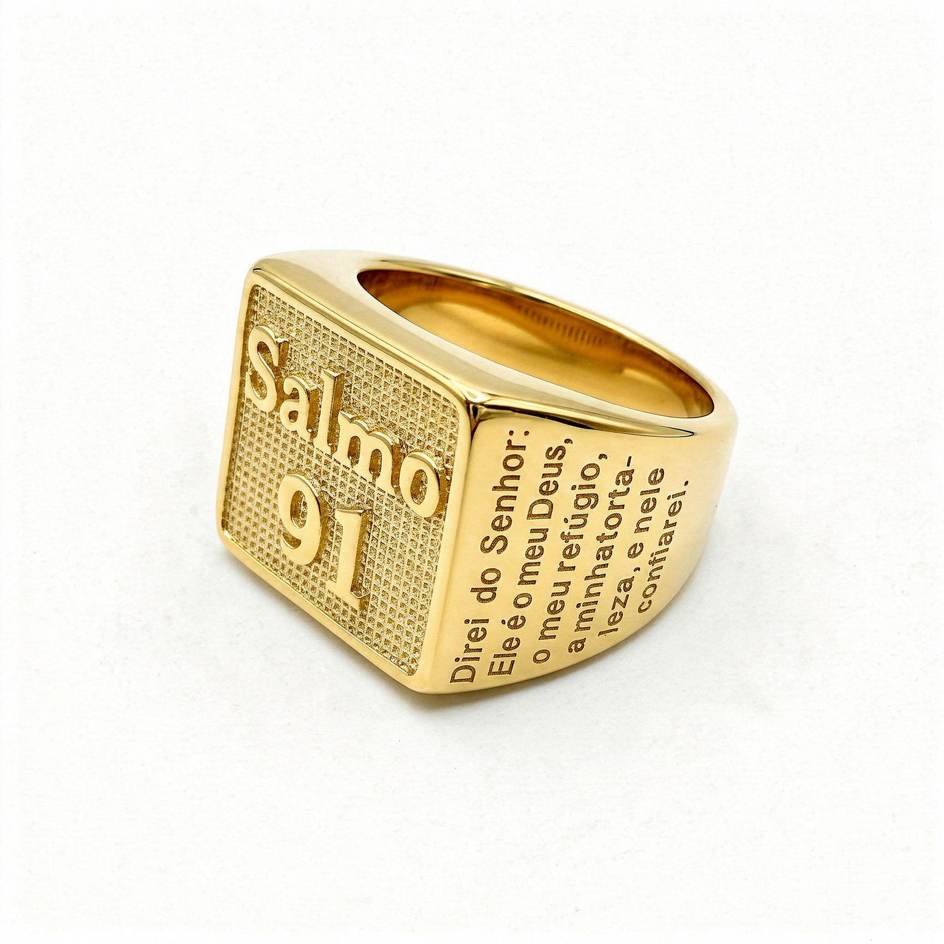 Anel Salmo 91 Banhado a Ouro 18k ANEL 5 Blueen Store 
