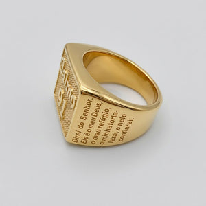 Anel Salmo 91 Banhado a Ouro 18k ANEL 5 Blueen Store 