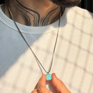 Colar Aço Turquesa colar 69 Blueen Store 