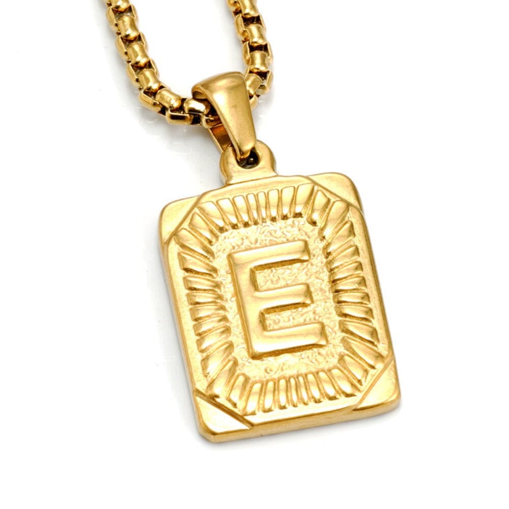 Colar Letra Inicial Banhado a Ouro COLAR 20 Blueen Store Letra E 50cm 