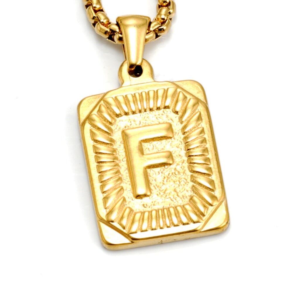 Colar Letra Inicial Banhado a Ouro COLAR 20 Blueen Store Letra F 50cm 