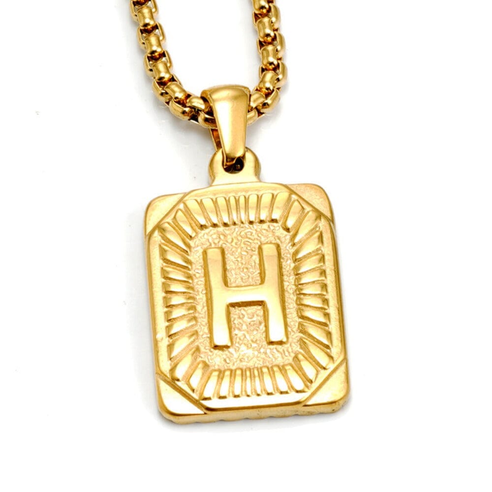 Colar Letra Inicial Banhado a Ouro COLAR 20 Blueen Store Letra H 50cm 