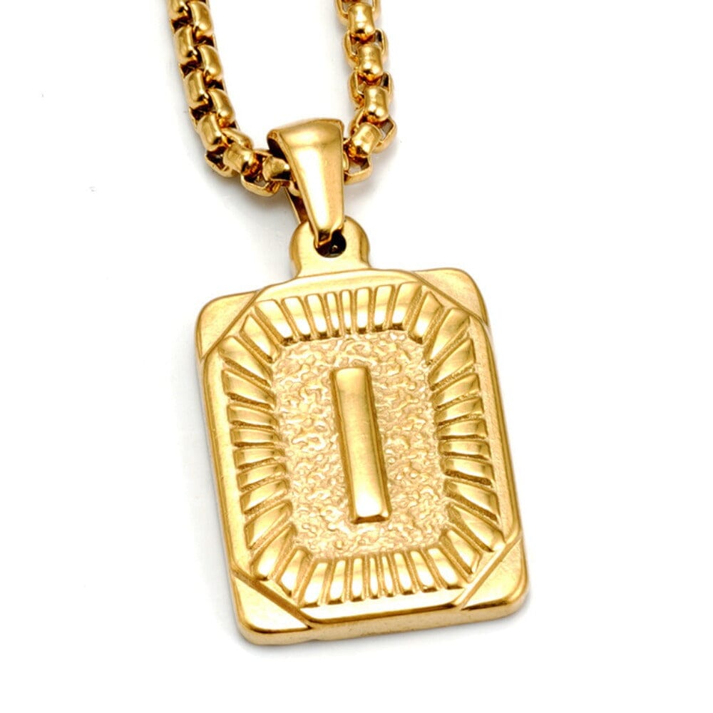 Colar Letra Inicial Banhado a Ouro COLAR 20 Blueen Store Letra I 50cm 