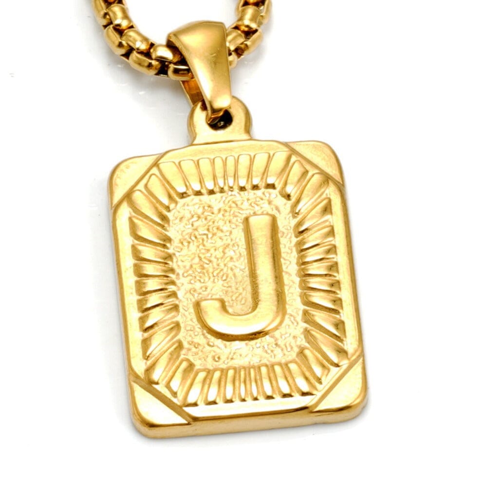 Colar Letra Inicial Banhado a Ouro COLAR 20 Blueen Store Letra J 50cm 