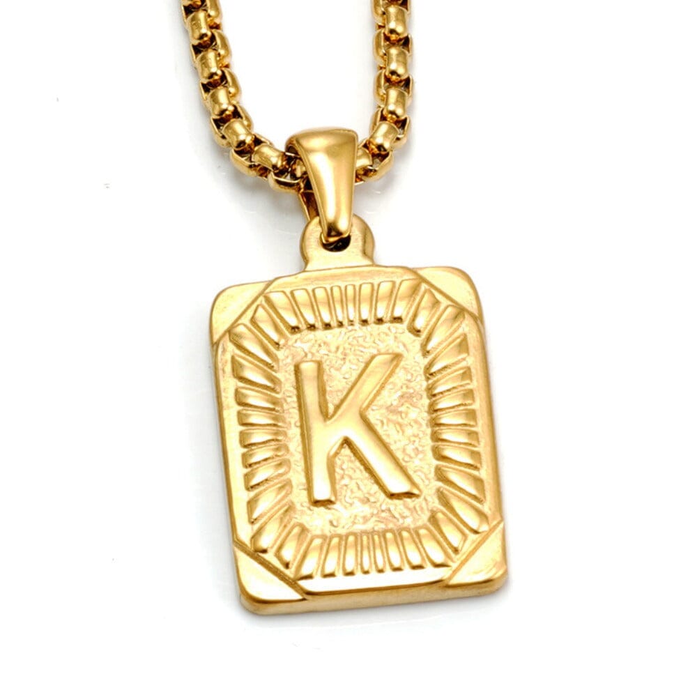Colar Letra Inicial Banhado a Ouro COLAR 20 Blueen Store Letra K 50cm 