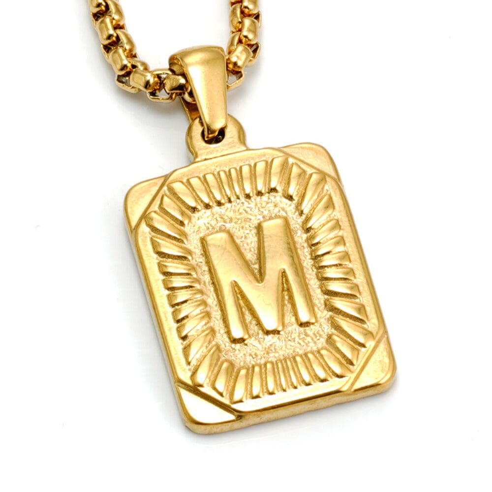 Colar Letra Inicial Banhado a Ouro COLAR 20 Blueen Store Letra M 50cm 