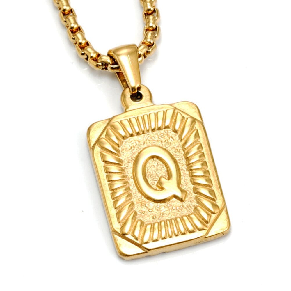 Colar Letra Inicial Banhado a Ouro COLAR 20 Blueen Store Letra Q 50cm 