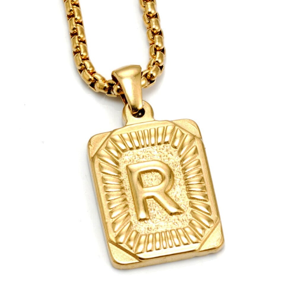 Colar Letra Inicial Banhado a Ouro COLAR 20 Blueen Store Letra R 50cm 
