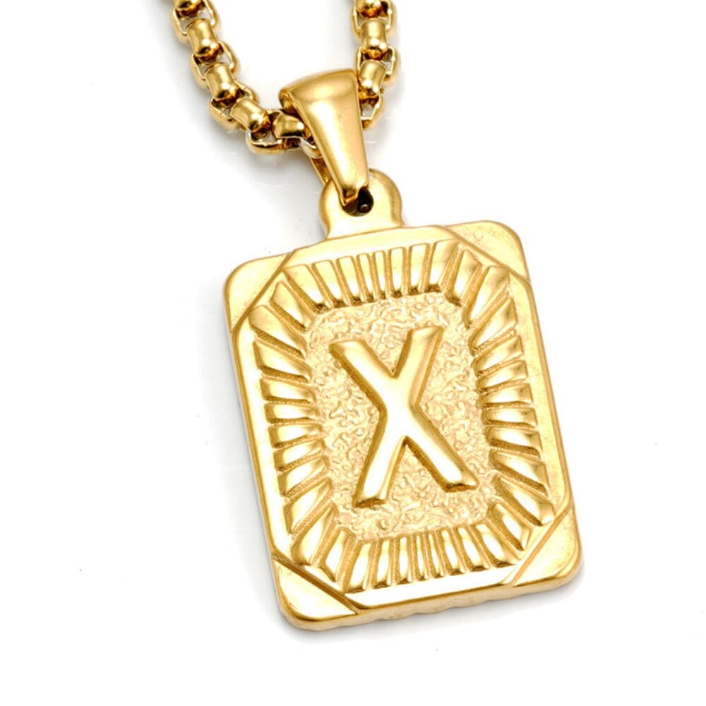 Colar Letra Inicial Banhado a Ouro COLAR 20 Blueen Store Letra X 50cm 