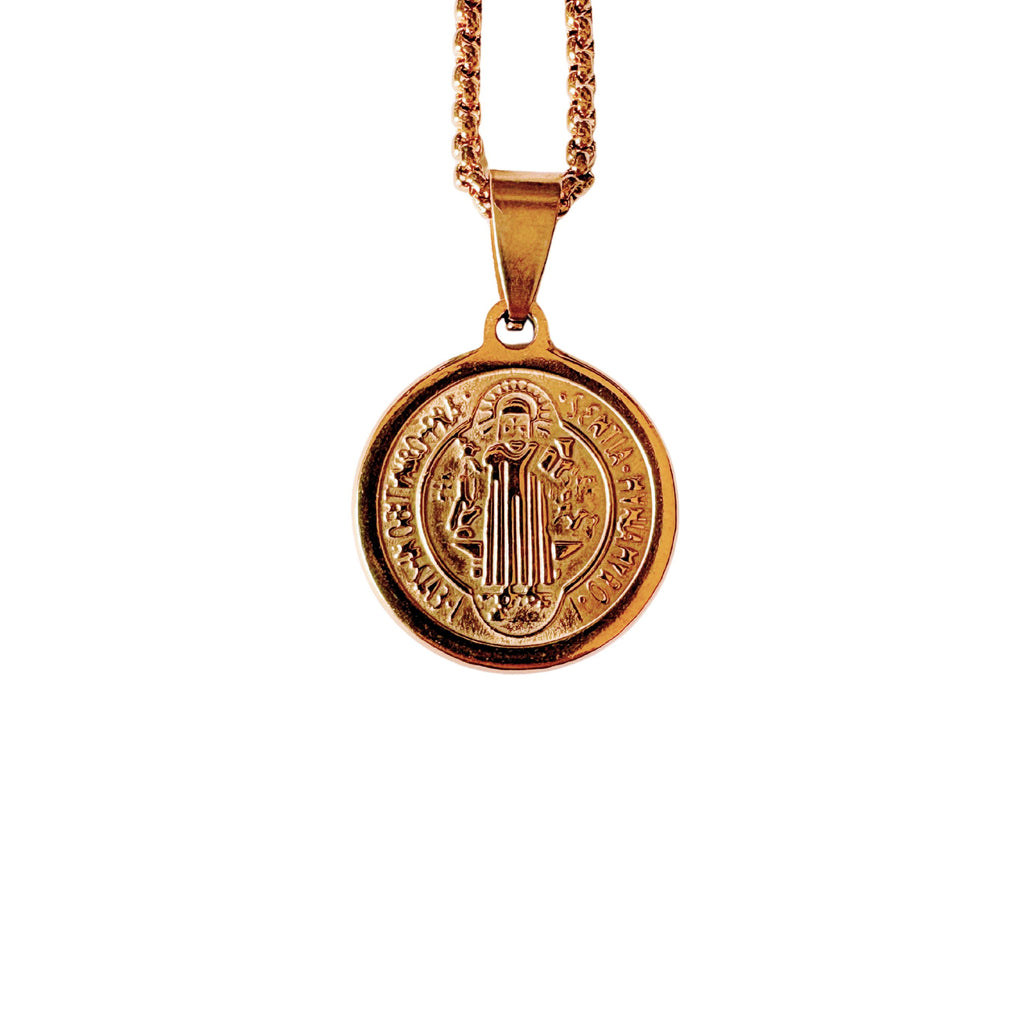 Colar Medalha São Bento Banhado Ouro 18k COLAR 11 Blueen Store 