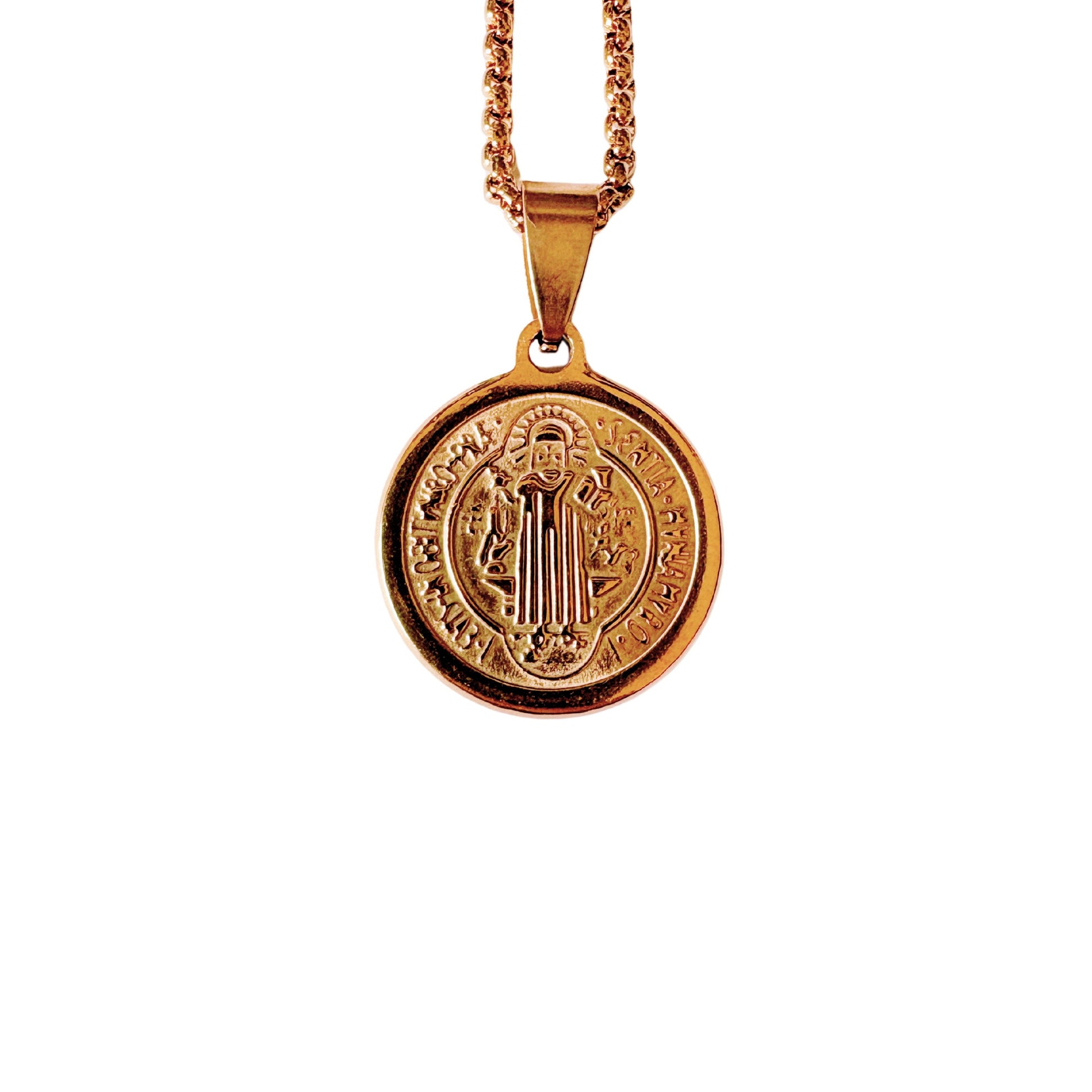 Colar Medalha São Bento Banhado Ouro 18k COLAR 11 Blueen Store 